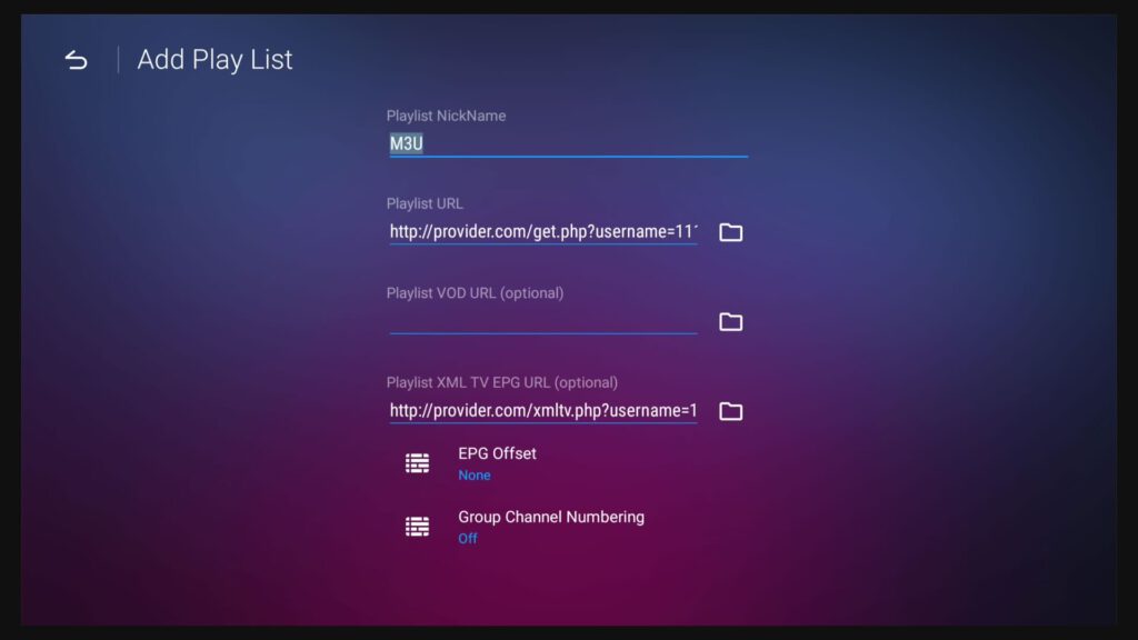 Formuler setup